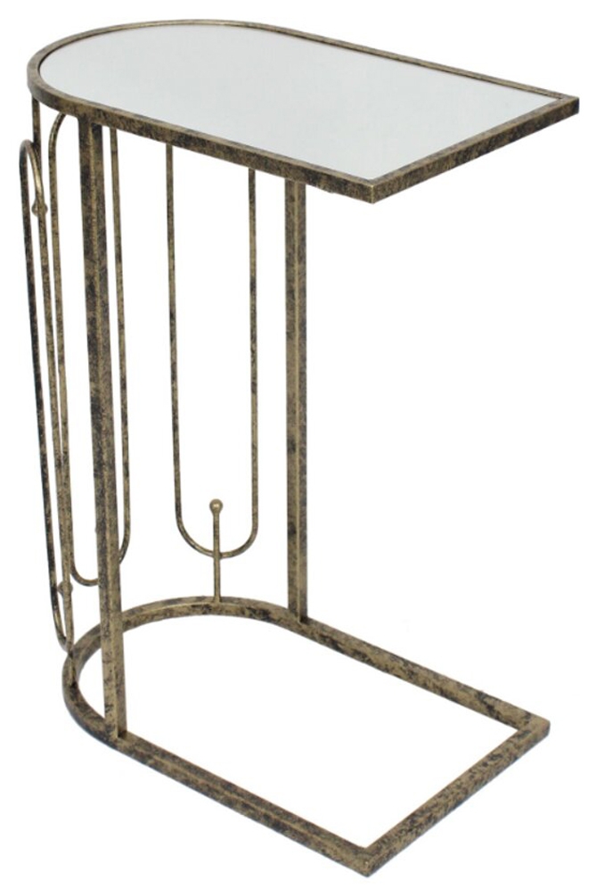 Product photograph of Mindy Brownes Estela Antique Gold Sofa Side Table from Choice Furniture Superstore.